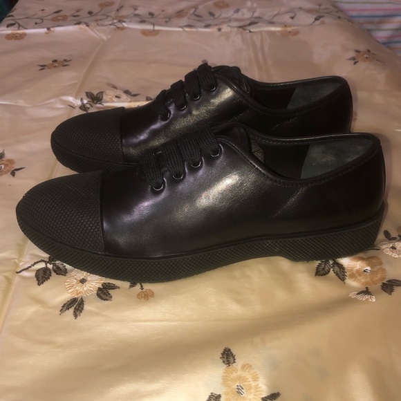 Authentic luxury Prada lace up shoes rubber cap black New - Picture 12 of 13